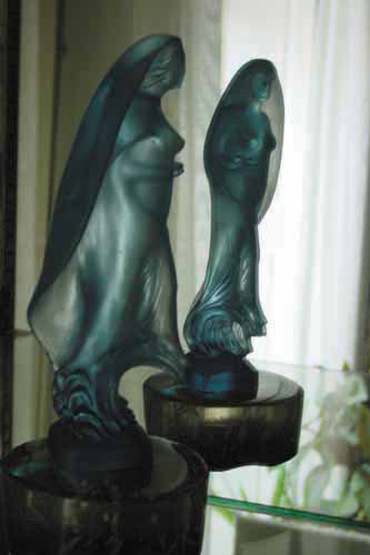 deesse de la mer en verre sculptures petits formats